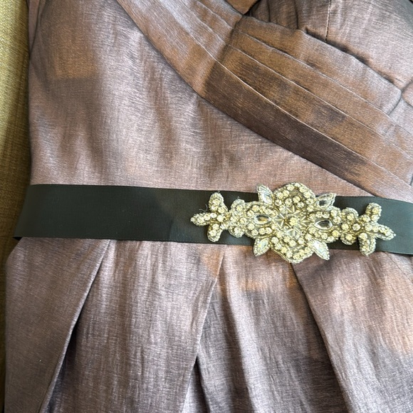 Max & Cleo Elegant Purple Dress with Embellished Waist - Picture 7 of 7